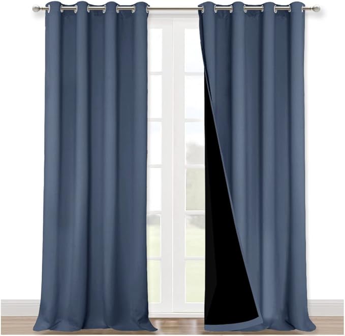 NICETOWN Full Shading Curtains 90 inches Long 2 Panels Set