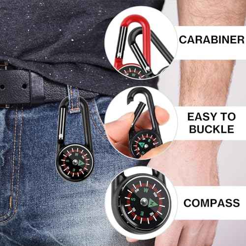 12 Pcs Mini Compass Keychain for Kids Bulk, Small Pocket Magnetic Compass Survival Hiking for Outdoor Survival Camping Party Backpacking Accessory