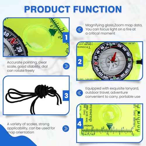 Orienteering Compass, Hiking Survival Compas, Compasses Kids for Magnetic Camping Backpacking, Compas Small Mini Stuff