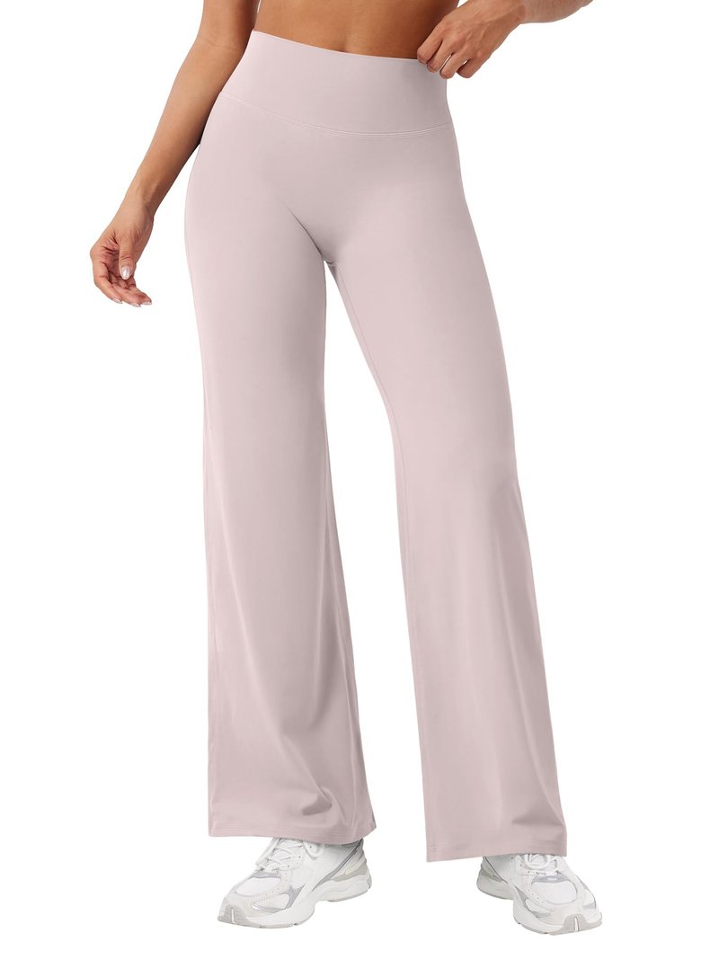 YEOREO Workout Leggings Womens No Front Seam Straight Leggings 29" High Waist Buttery Eddiy Gym Yoga Pants Dusty Pink S