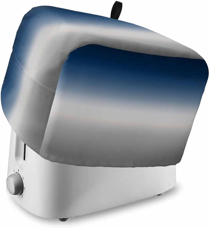 Toaster Cover 2 Slice Blue Grey Ombre Toaster Oven Cover with Pockets Gradient Gradual Color Dustproof Bakeware Protector Small Kitchen Appliance Dust Covers and Fingerprint Protection for Women