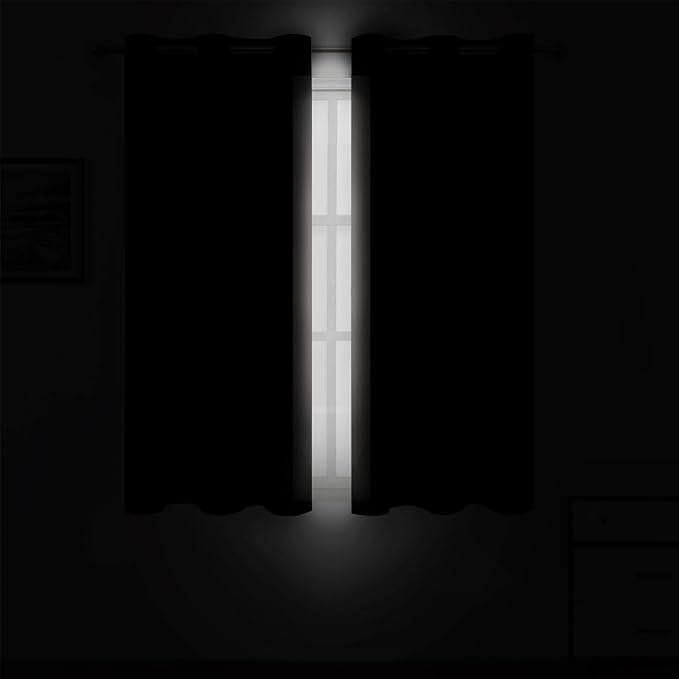 LEMOMO Blackout Curtains 66 x 54 Inch Long Light Beige Curtains Set of 2 Panels