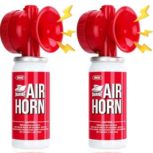 Air Horn 1.4oz 2pcs, Loud Mini Safety Boat Air Horn Can, Sports Event Starting Horn, Mini Small Compressed Blow Fog Bear Air, Celebrate Victory£¨2,Red£©