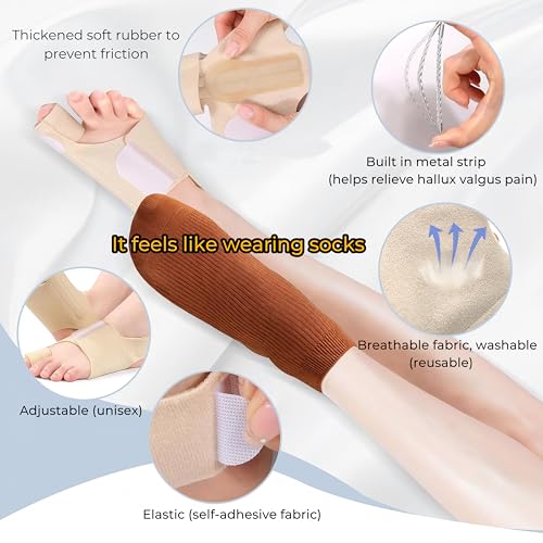 Bunion Corrector Support Brace: Pain Relief & Foot Alignment for Women & Men, 1 Pair for Day & Night Use