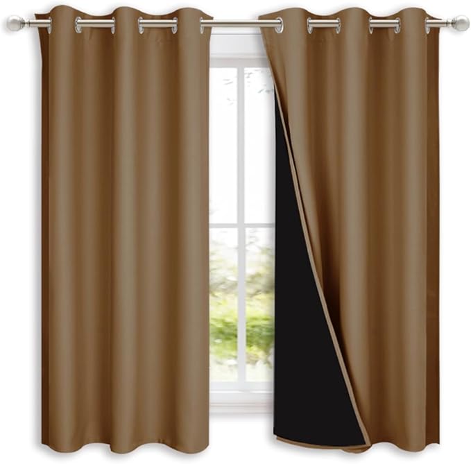 NICETOWN 100% Blackout Curtains 45 inches Long, 1 Pair, 42 inches Width Each