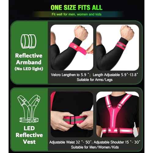 Led Light Up Running Vest Reflective Vest for runners night walking, Rechargeable Reflective Running Vest High Visibility