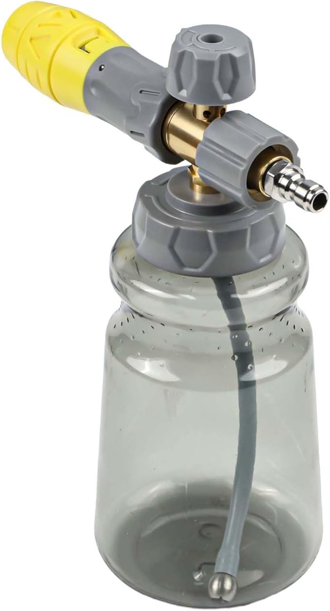 1000ml Handheld Foam Watering Can Sprayer High Pressure Car Wash Spray Bottle Dual Purpose Switch Snow Foam Pressure Washer Cleaning Tool for Cars Motorcycles Roofs Driveways(1set)