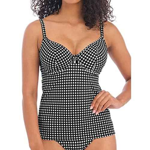 Freya Womens Check in Uw Plunge Tankini Top