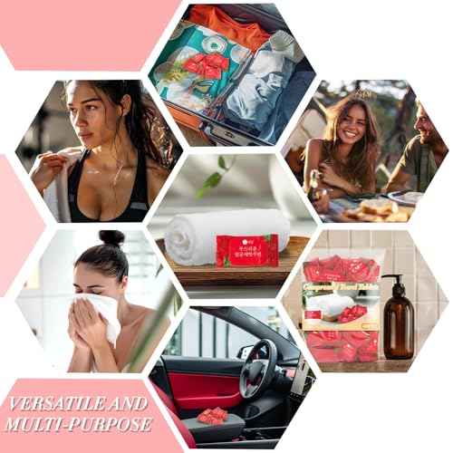 40PCS Compressed Towel Tablets - Travel Towel, Disposable Face Towels for Travel,Camping Towel, Disposable Washcloths for Adults Hiking Gear Individual Packaging Face Remove Makeup Wipes
