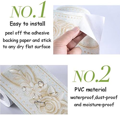 Creation Core 4.2x196.8 Waterproof Wallpaper Border 3D Pattern Wall Decor