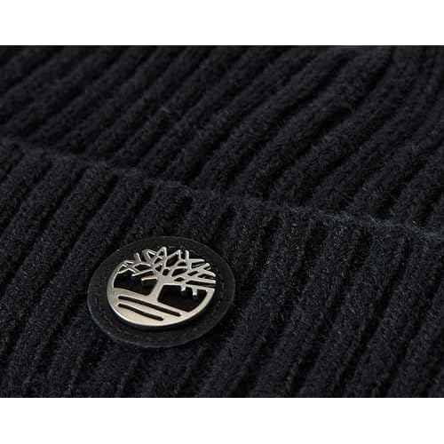 Timberland Mens Ribbed Watch Cap with Logo Plate