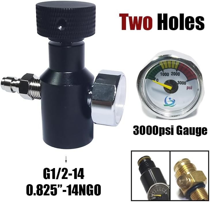 UFA Universal Fill Adapter - High Pressure Paintball Marker Remote Hose | CO2 Tank On/Off G1/2