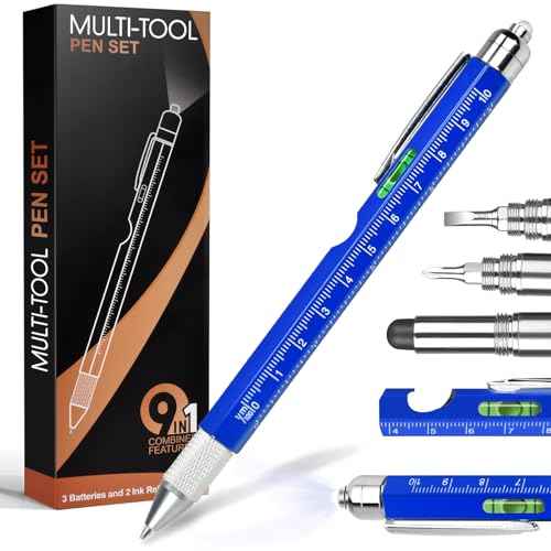 Fathers Day Dad Gifts for Husband from Wife, Tool Presents for boyfriend Men, 9 in 1 Multi Tool Pen, Fathers Day Birthday Christmas Stocking Stuffers for Men Grandpa Him