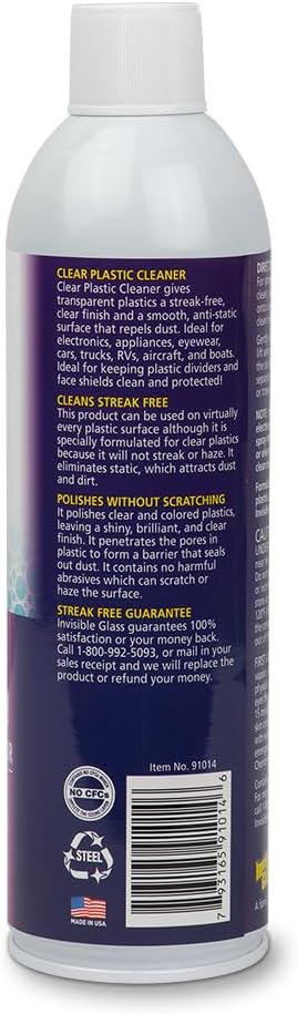 Invisible Glass 91014-3PK 19-Ounce Screen and Plastic Cleaner Protectant and Polish Anti-Fog and Anti-Static for Plastic Surfaces Touchscreens, Plastic Shields and Guards, Electronics, Pack of 3 , white