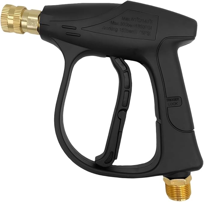Zpana Car High-Pressure Washer Gun, 4350 PSI Max Vehicle Cleaning Power Washer Gun with 1/4" Outlet Quick Connect, M22-14 Thread Auto Washing Pressure Sprayer Tool, Universal for Vehicle
