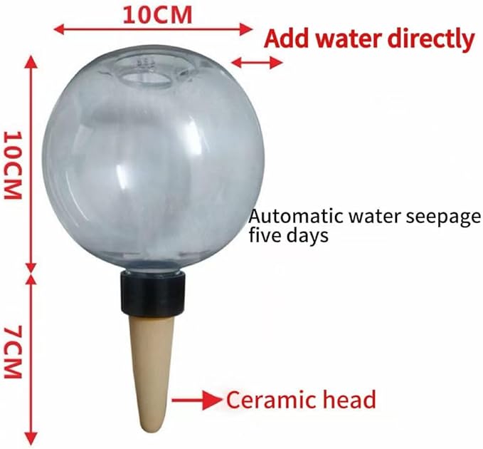 Komorebi Large Plant Watering Ball 17.6 oz- Top-Fill-Self Water Planter Indoor/Outdoor Plastic Slow-Release Water Ball Terracotta for Plants (2, Green)