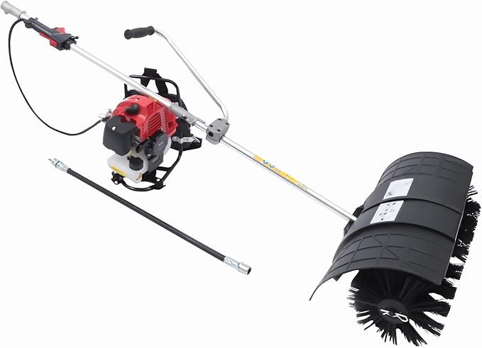 52CC Gas Power Broom, 2 Stroke Gas Handheld Sweeper, 1700W / 2.3HP Cordless Snow Shovel Cleaning Tools Sweeper for Driveway Turf Lawns Artificial Grass