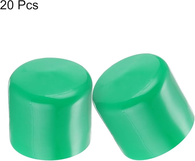 uxcell 20pcs Rubber End Caps 45mm(1 3/4") ID Vinyl PVC Round Tube Bolt Cap Cover Screw Thread Protectors Dark Green