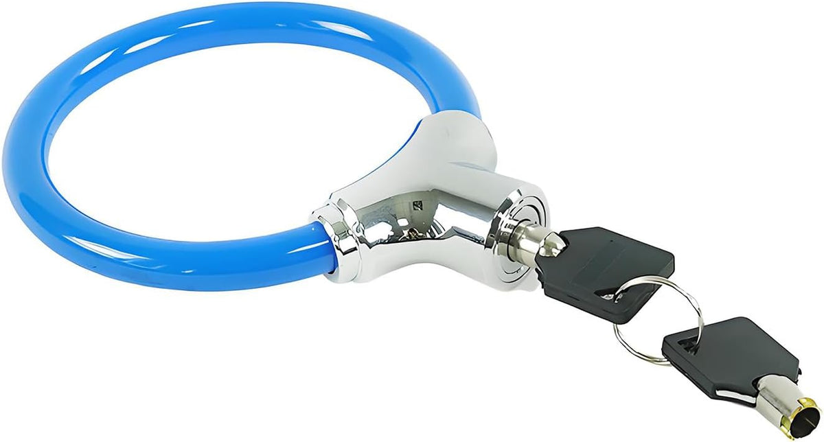 Skiennix Bicycle Cable Lock - Durable Blue Steel with Keys for Enhanced Security