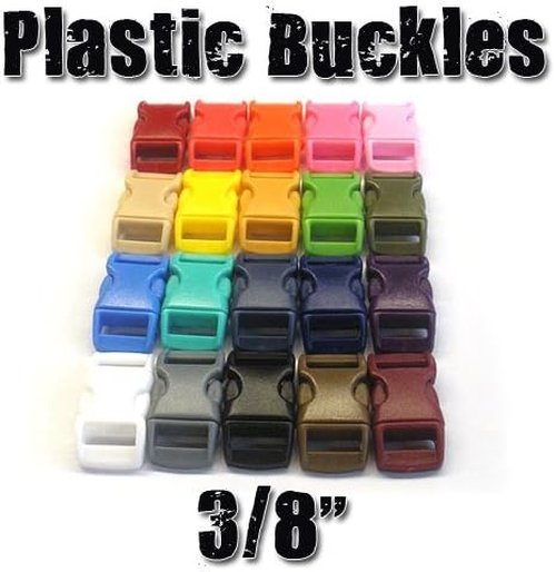 Contoured 3/8" Side Release Buckles - 5, 10, & 20 Pack - 30+ Color Options