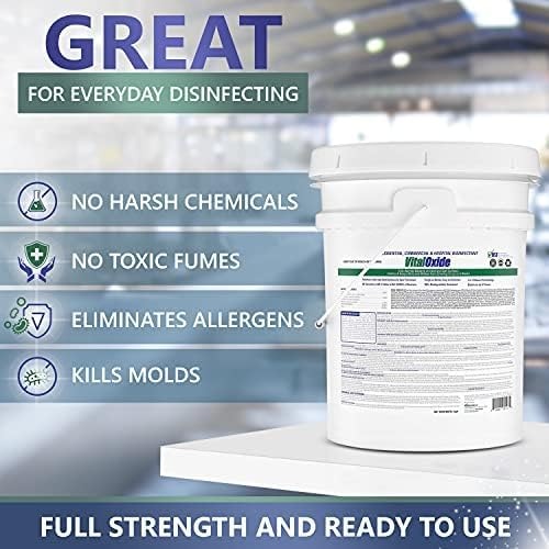 Vital Oxide Disinfectant, Deodorizer, Cleaner, Food-Contact Sanitizer, Virucide – (EPA registration #82972-1) – Kills Mold & Mildew, Eliminates Odors-5 Gallon Pail