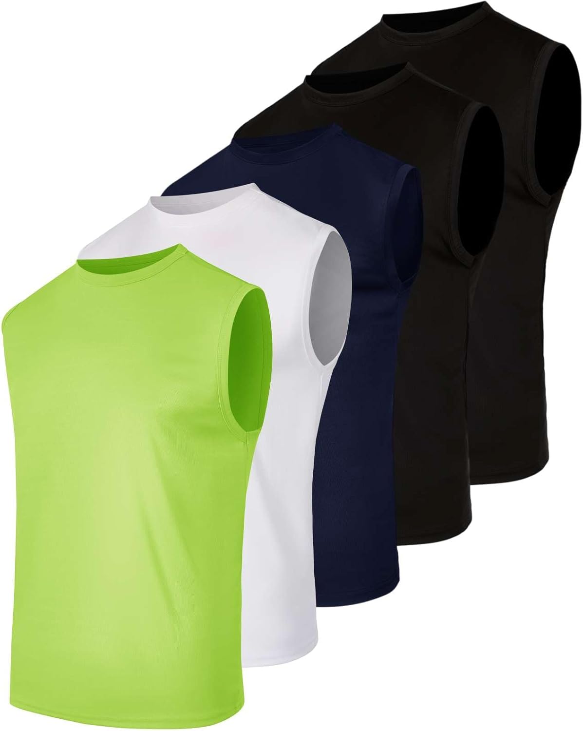 Real Essentials Men's Mesh Active Athletic Tech Tank Tops - 5 Pack for Workout & Training | Big & Tall Sizes Available