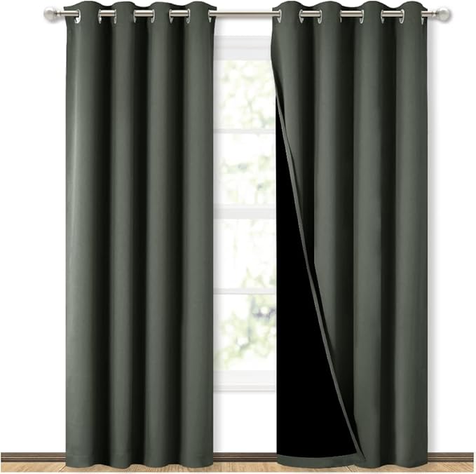 NICETOWN 100% Blackout Curtains 84 inches Long, Pair of Energy Smart & Noise