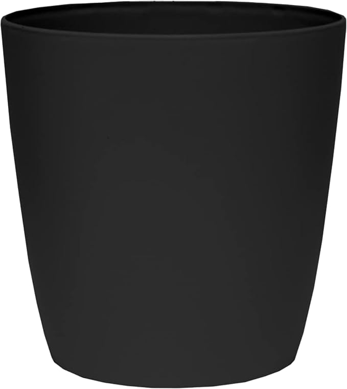 The HC Companies Aria Round Self-Watering Pot - Lightweight Plastic Planter for Herbs & More - Durable Plant Pots for Indoor Plants & Outdoor Plants (6" Matte Black, Pack of 1)