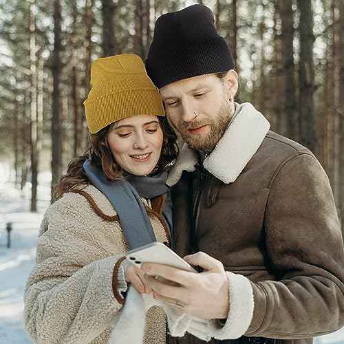 Rosoz Beanie Hats for Men Slouchy Beanies for Men Knitted Caps for Women Soft Warm Unisex