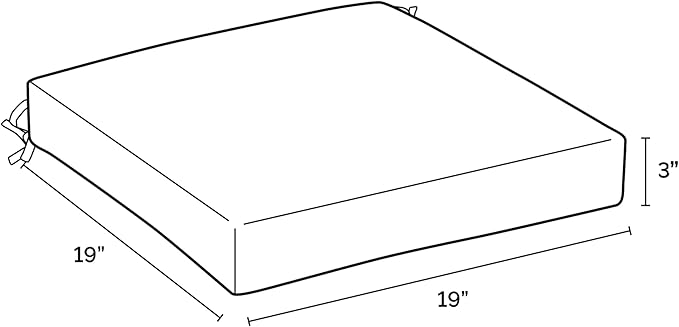 Arden Foam Outdoor Seat Cushions (2-Pack), 19 x 19, Premium High-Density Foam, Never Flattens, Weather-Proof for Outdoor Chairs Sapphire Blue Leala