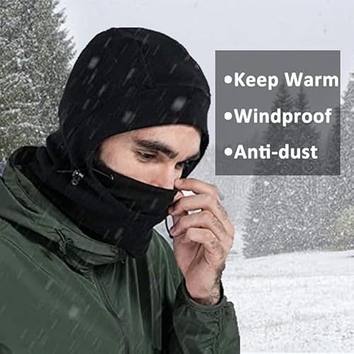 Balaclava Ski Mask 2 Pcs - Windproof Warmer Fleece Adjustable Winter Mask for Men Women