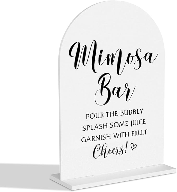 Mimosa Bar Sign Bridal Shower Signs Wedding Bar Sign for Engagement Bridal Shower Ceremony Reception Event Party Mimosa Bar Table Acrylic Decor