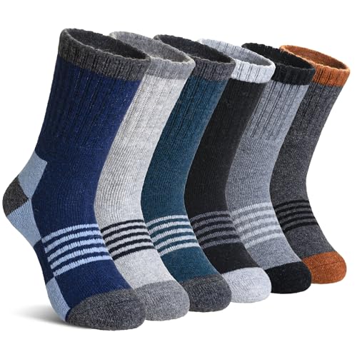 DoSmart Kids Hiking Walking Socks, Boys Girls Toddlers Merino Wool Warm Wicking Cushion Crew Socks