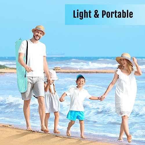 WhiteFang Deluxe Pop Up Beach Tent Sun Shade Shelter for 3-4/5-6 Person, UV Protection, Extendable Floor with 3 Ventilating Windows Plus Carrying Bag, Stakes, and Guy Lines