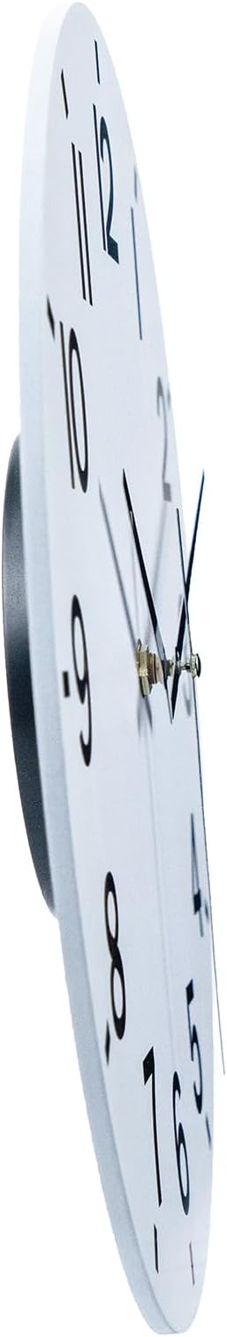 HZDHCLH Wall Clock 10 Inch Silent Non Ticking Wood Battery Operated White