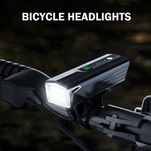 4 Pack Bike Lights Front and Back,Rechargeable USB-C Strong Brightness Bike Headlight and Tail Light,Waterproof Bicycle Light for Mountain,Road,Commuter Cycling -Fits All Bikes