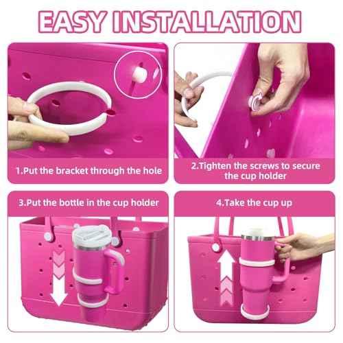 2 Pcs Cup Holder for Bogg Bag, 30oz and 40oz Water Bottle Accessories, Compatible with Bogg Bags and Simply Southern Totes