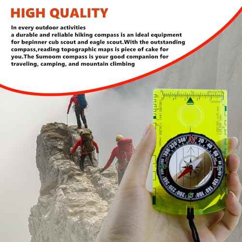2 Pieces Orienteering Compass, Superior Hiking Survival Compass for Kids, Hiking Backpacking Compass Scouts Navigation Compass Waterproof Map Reading Compass for Outdoor Camping, ?Green