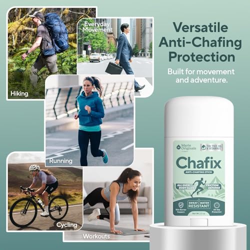 Marie Originals Chafix Anti Chafing Stick ? 2.5oz | Plant-Based Anti Chafe Stick with Shea Butter, Arrowroot & Tea Tree | Sweat & Water Resistant, No White Residue, Non Greasy Thigh Rub Protection