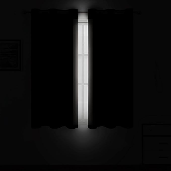 LEMOMO Light Beige Thermal Blackout Curtains/38 x 54 Inch/Set of 2 Panels Room