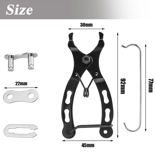 Eyech Bicycle Chain Tool Kit, 10 Pairs Quick Link Reusable Bicycle Buckle for Single Speed Silver Steel, Carbon Steel Bike Link Plier with Hook, Bike Magic Buckle Missing Link Connector