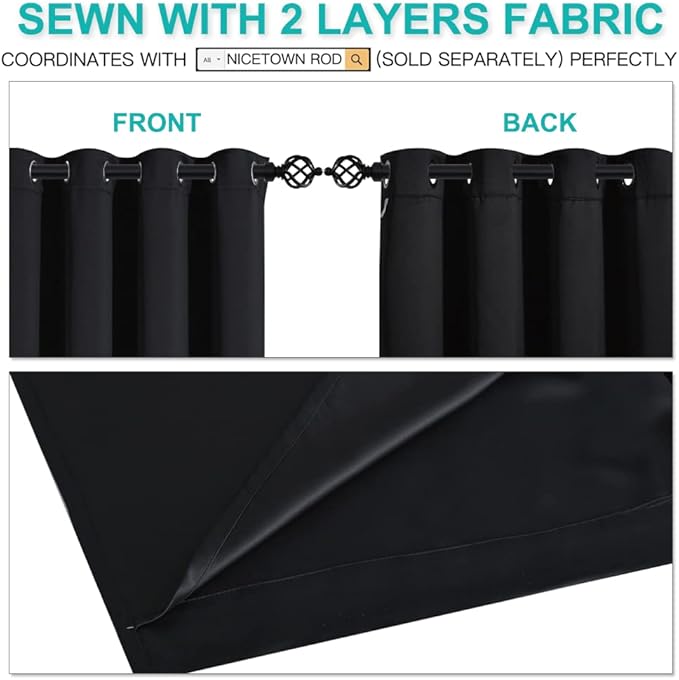 NICETOWN Extra Long Truly Blackout Drapes
