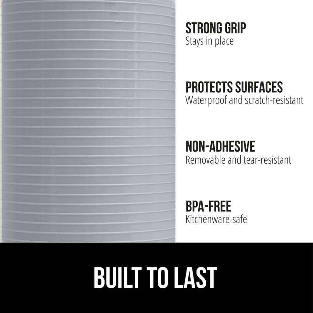 GORILLA GRIP DuraGuard Shelf Liner, 17.5x20 Non-Adhesive Cabinet Liners for Kitchen Drawers, Shelves, Refrigerator, Pantry Storage, Bathroom Closet, Durable Waterproof BPA Free Ribbed Plastic, Lt Gray