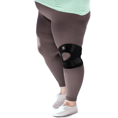 HUEGLO Plus Size Knee Brace for Women and Men Knee Pain Relief,Adjustable Patellar Tendon Support Strap Extra Large Knee Brace with Side Stabilizers for Meniscus Tear,Sports,XXX-Large