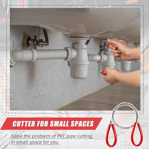 4 Pcs Stainless Steel Cable Saw, Metal Wire Saw Hand Pocket String Emergency Survival Rope Cutting Tools PVC Pipe Cutting Tool for Wood Camping Hiking Hunting, 23.62 Inch(Red)