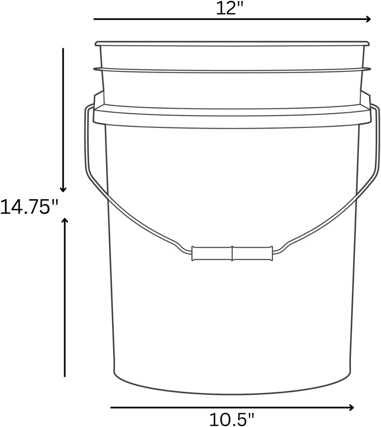 House Naturals 5 Gallon Premium HPDE Plastic Bucket - Made in USA Food Grade Storage Container, BPA Free All Purpose Pail (3, Blue)
