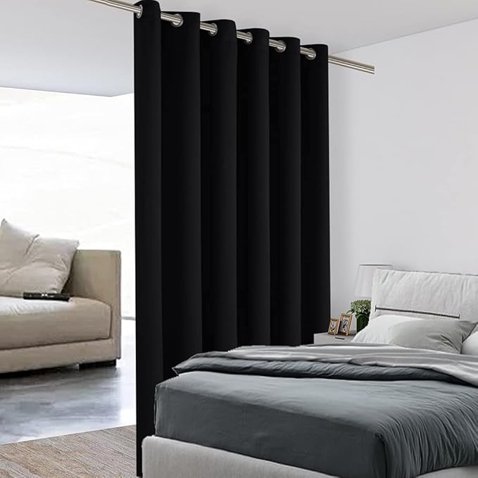 BONZER Room Divider Curtain Grommet Thermal Insulated Wide Blackout Curtains