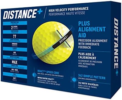TaylorMade Distance+ Golf Balls - High Visibility Yellow for Enhanced Performance and Accuracy