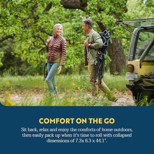 GCI Outdoor Comfort Pro Rocker Collapsible Rocking Chair & Outdoor Camping Chair, Indigo Blue