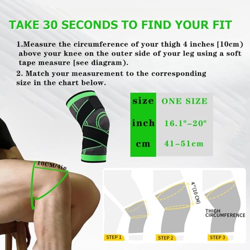 Adjustable Knee Sleeve with side stabilizers - Knee Compression Sleeve for Men & Women, Knee Brace for Meniscus Tear, Arthritis Pain, Running, Sports & Injury Recovery Knee Support